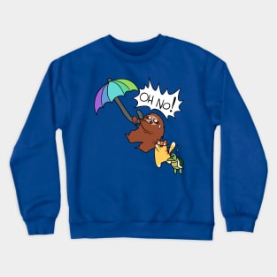 Umbrella Sloth Cat and Turtle Crewneck Sweatshirt